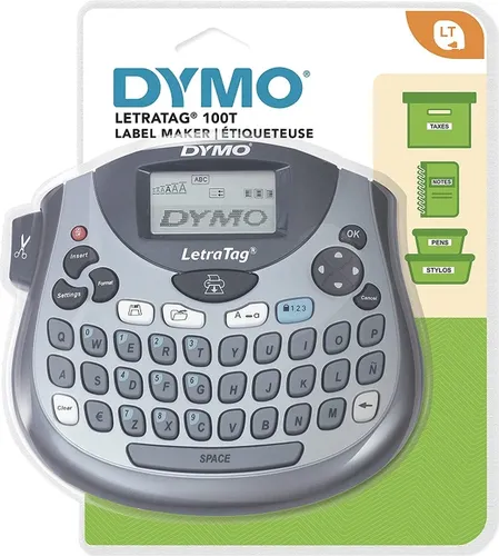 Dymo LetraTag LT-100T Beschriftungsgerät - Papeterie und Bürotechnik: Kompakter und benutzerfreundlicher Etikettendrucker mit QWERTY-Tastatur für präzise Beschriftungen im Büro oder Zuhause.