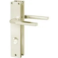 Basi - Langschild-Garnitur - ZB 4100 - Alu F2 - Eckig - Lochung WC/Bad - 7420-1402