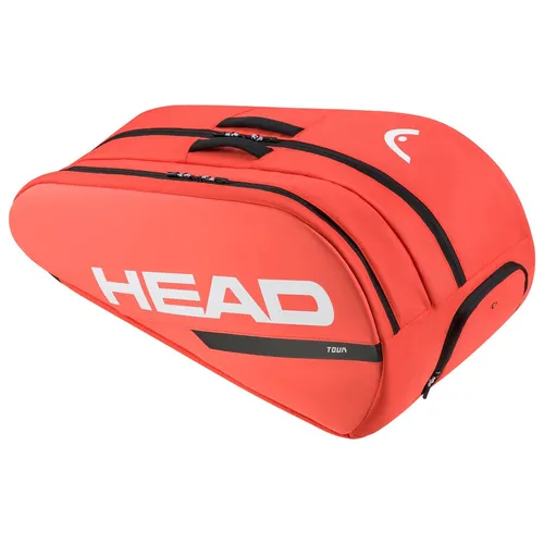 HEAD Unisex-Adult Tour Racket Bag L - Tennistasche in Fluo Orange - Geräumige Tennistasche für bis zu 9 Schläger mit Climate Control Technologie zum Schutz deiner Ausrüstung und praktischem Rucksack-Tragesystem für einfache Mobilität.