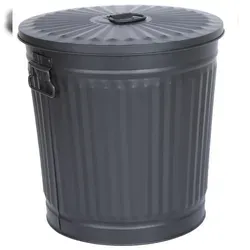 H&D Manufaktur Jinfa kleiner Mülleimer mit Deckel - Vintage Komposteimer aus robustem Metall, hygienisch und multifunktional – ideal für Küche, Bad oder Büro. Stilvolles Design und langlebige Qualität.