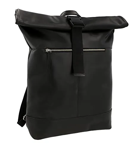 Gusti Leder Rucksack Mattis - Handgefertigter Rolltop Lederrucksack für Herren & Damen - Tagesrucksäcke mit großzügigem 18L Stauraum für Laptops bis 15