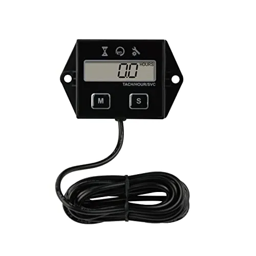 Yooreal Digitaler Selbstbetriebener Drehzahlmesser Stundenzähler, Betriebsstundenzähler, Roller, Dirt Bike, Traktor, Generator, Luftkompressor, Marine, Motorrad, Schneefräse, Hochdruckreiniger
