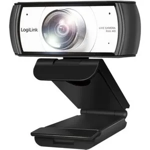 LogiLink Webcam LL1 Conference UA0377 - Full-HD mit Mikrofon - Webcam für Full-HD Meetings (1080p) mit 120° Sichtfeld, 2 integrierten Mikrofonen und Rauschunterdrückung. Ideal für professionelle Videoanrufe und Streams.