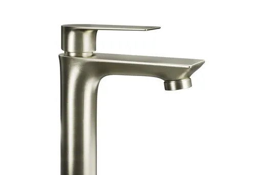 Einhebelmischer Armatur für Waschbecken – Gold Brush, 17 cm Höhe - Elegante Waschtischarmatur aus hochwertigem Messing, nachhaltige Materialien und energiesparender Luftsprudler für einen vollen Wasserstrahl.