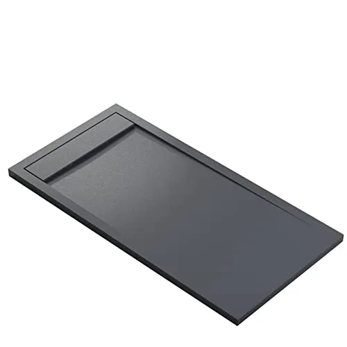 BERNSTEIN Duschtasse 160x80 cm Anthrazit Matt - Duschkabinen & -wände: Flache Mineralguss-Duschwanne mit rutschfester Oberfläche, einfache Pflege und hohe Widerstandsfähigkeit gegen Stöße und UV-Strahlen.