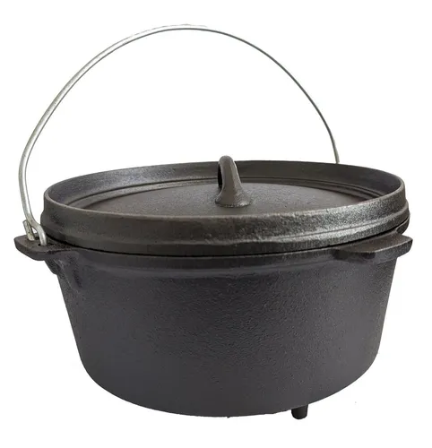 Gusseisen Dutch Oven Schmortopf Feuertopf Outdoor BBQ 4,5qt Ideal für 2-4 Pers.