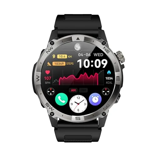 VALDUS VD36 Pro Smartwatch - Smartwatch für Outdoor-Aktivitäten mit 107 Sportmodi, Herzfrequenzmessung und 10 Tagen Akkulaufzeit – ideal für aktive Lebensstile.