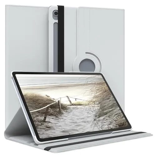 EAZY CASE - Tablet Hülle für Samsung Galaxy S10 FE Plus Schutzhülle 13,1 Zoll Smart Cover Tablet Case Rotationcase zum Aufstellen Klapphülle 360° drehbar mit Standfunktion Tasche Kunstleder Weiß