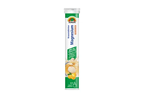 SUNLIFE SUNLIFE® Magnesium Brausetabletten Orange-Grapefruit 1 x täglich eine Brausetablette in einem Glas Wasser (250 ml) auflösen und trinken