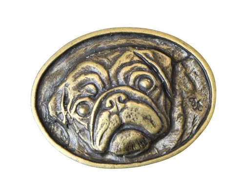 BELTINGER Gürtelschnalle Mops 4,0 cm in gold von BELTINGER