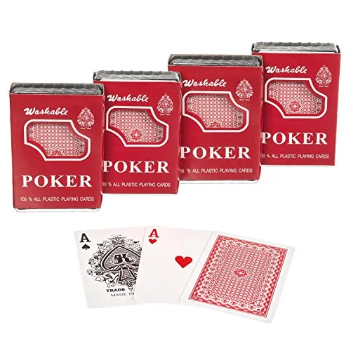 GOODS+GADGETS Royal Kunststoff Poker-Karten Plastikkarten Spielkarten aus 100% Plastik; 4 Decks