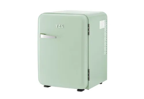 TZS FIRST AUSTRIA Table Top Kühlschrank FA-5172-3-GL - Minikühlschrank mit 40L, lautloser Betrieb und stilvollem Retro-Design in Grün, ideal für Home Office oder kleine Räume.