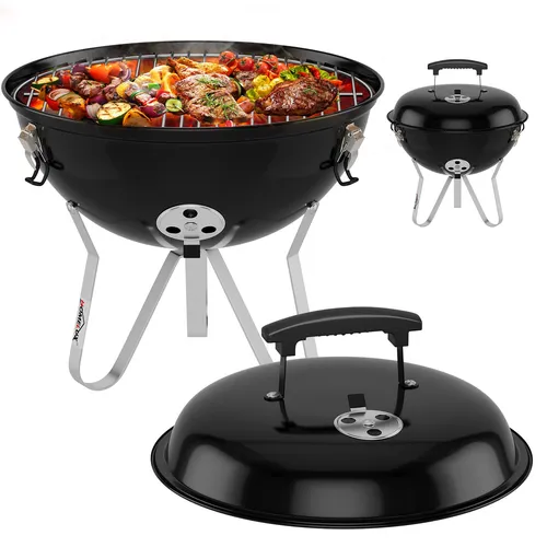 Kugelgrill Holzkohlegrill Ø36cm mit Deckel – Tragbarer BBQ Smoker