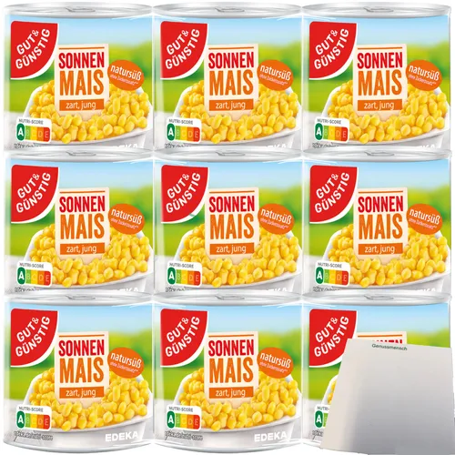 Gut&Günstig Sonnenmais zart und jung natursüß 3er Pack 9x150 Dose usy Block