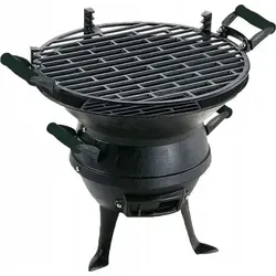 Grill Blech Master Grill Holzkohle mit Gussrost 35,5 cm - Grills: Traditioneller Holzkohlegrill mit rostbeständigem Gussrost, ideal für perfekte Grillmomente und Höhenverstellung für flexibles Grillen.