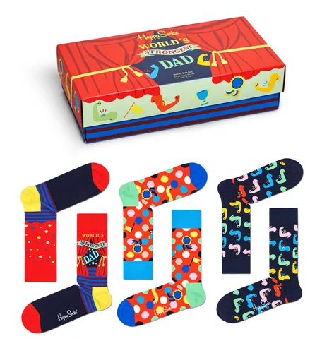 Happy Socks Tagessocke Crew Strongest Dad rot Geschenkbox von Happy Socks
