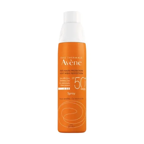 Avene Sonnenspray SPF 50 - Sonnenschutzmittel für empfindliche Haut, bietet hohen UV-Schutz ohne Rückstände, wasserfest und vegan für optimalen Schutz bei Outdoor-Aktivitäten.