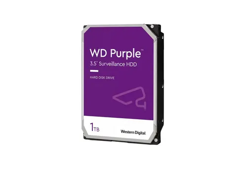 Western Digital WD Purple 1TB - 3.5 Zoll SATA Festplatte für zuverlässige Überwachung, 5400 U/min und 64 MB Cache