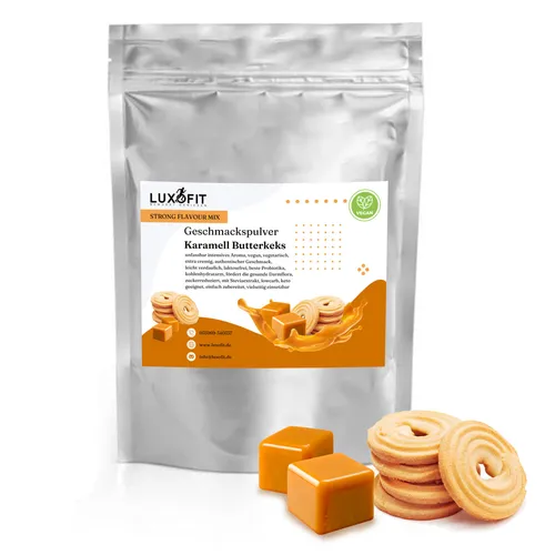 Karamell Butterkeks Geschmackspulver Mix Flavour Pulver kalorienarm 300 g