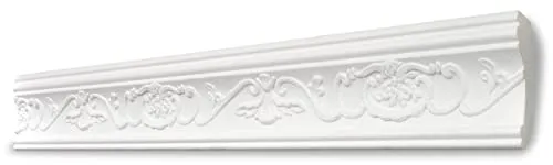 Decosa Stuckleiste G6 (Gianna) - 35 x 75 mm, 2 m, Polystyrol, 44 Stück - Elegante Zierleiste für den Innenbereich, ideal zum Kleben. Enthält 44 Leisten für insgesamt 88 Meter. Hochwertiges Polystyrol sorgt für eine ansprechende Optik und einfache Montage.