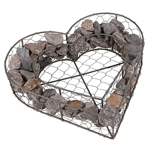 UNUS Allerheiligen Grabschmuck Herz Deko Gabione Pflanzschale Metall