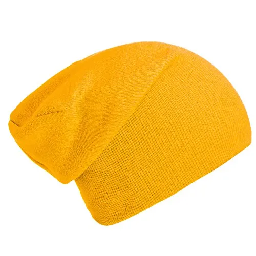 DonDon Mütze Herren Mütze Damen Wintermütze Slouch Beanie - Gelb