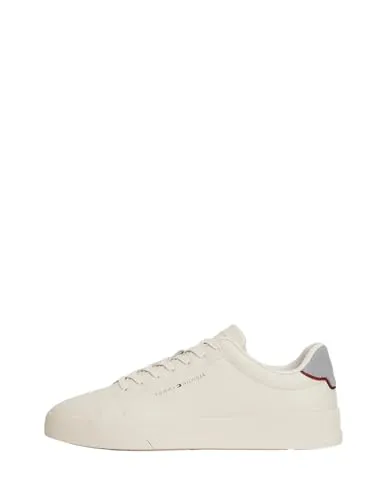 Tommy Hilfiger TH Court LTH Detail ESS Herren-Sneaker, Grau (New Sprint/Grey Whisper), 44 EU
