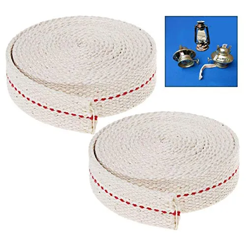 iwobi 2 Rolle Baumwolle Lampendocht, Öllampendocht Flach Lampenzubehör, für Öllampe 20mm x 2M Oil Lamp Wick Cotton Gartenfackel, Laterne, Petroleumlampe, Öllampe Beleuchtung