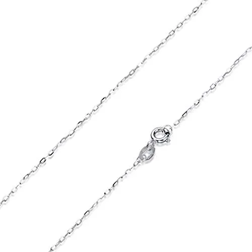 Materia 375 Weißgold Kette für Damen und Mädchen - 45cm elegante Halskette - Edle Ankerkette aus 375er Weißgold, perfekt für jeden Anlass. Leicht und filigran, ideal für Kettenanhänger oder solo getragen. Ein stilvolles Geschenk in schöner Materia Schmuckschachtel.