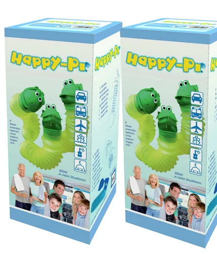 Doppelpack Happy Pi Urinflasche 800ml mit Froschkopf