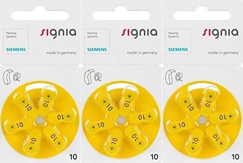 Hörgerätebatterien Siemens S 10, 1 Päckchen (6 Batterien) von Siemens