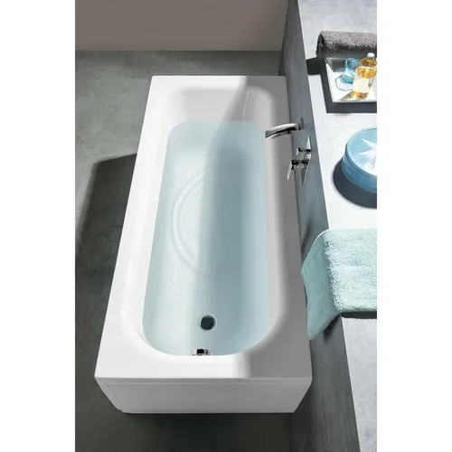 LAURA Rechteckwanne mit Füßen 160 x 70 x 39 cm - Elegante Acryl-Badewanne in Weiß mit höhenverstellbaren Füßen für optimalen Komfort und Anpassungsfähigkeit, ideal für jedes Badezimmer.