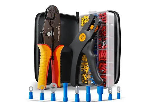 BAURIX Crimpzange Set mit 700 Kabelschuhen von BAURIX