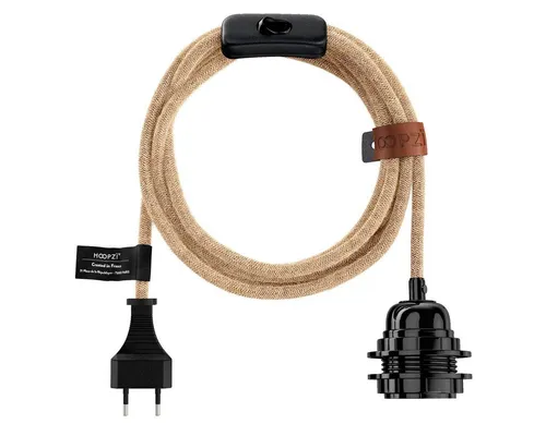 Hoopzi Lampenfassung Bala E27 mit Kabel und Schalter in beige von Hoopzi
