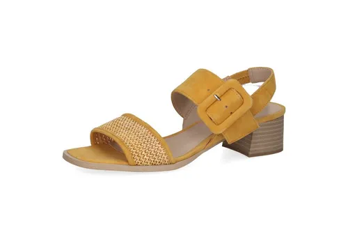 CAPRICE Sandalette 9-28203-42 610 G-Weite - Wanderschuhe mit ANTIshokk-Technologie für komfortables Gehen, hochwertigem Leder-Obermaterial und stylischem Trapezabsatz für optimalen Halt und Dämpfung.