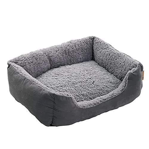 ESTEXO Hundebett Dunkelgrau 75x60 cm - Gemütliches Hundekissen - Hochwertiges Hundebett mit tiefem Einstieg und dicker Polsterung für optimalen Liegekomfort. Pflegeleichtes Material, in 3 Farben und 4 Größen erhältlich.