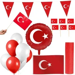 Türkei Party Deko Set 74 tlg. Partyset Partydeko rot weiß türkisch