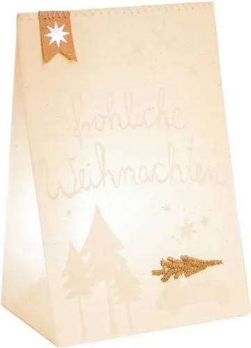 Good old Friends Winterlichtbeutel Fröhliche Weihnachten - Schreibutensilien – ideal zur Verschönerung von Weinflaschen oder zum Transport kleiner Geschenke, perfekt für die festliche Saison.
