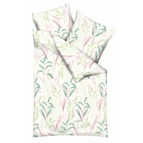 Kaeppel Bettwäsche Fresh Leaves - 100% Baumwolle Perkal (491) (Kiwi 273, 1 x 80x80 + 1 x 155x220 cm)