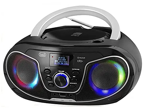 Trevi CMP 588 DAB Portable Stereoanlage - Radios mit kristallklarem DAB-Empfang und CD-Player, ideal für unterwegs mit praktischem Tragegriff und Bluetooth-Verbindung für kabelloses Streaming.