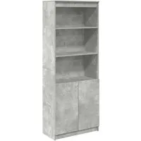vidaXL Highboard Betongrau 70x35x180 cm - Kommode aus robustem Holzwerkstoff mit 5 Regalböden, ideal für Stauraum im Wohnzimmer, Bad oder Flur. Pflegeleicht und modern – perfekt für jedes Zuhause!