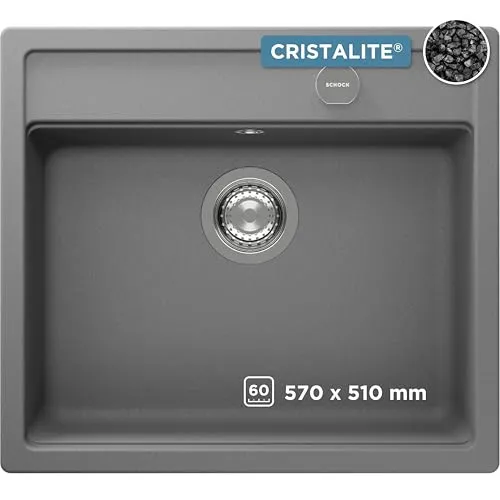 SCHOCK Küchenspüle Nemo N-100 Croma - Sanitäranlagen & Zubehör: Kompakte Granitspüle aus pflegeleichtem Cristalite mit geräumigem Becken und elegantem Design für stilvolle Küchen.