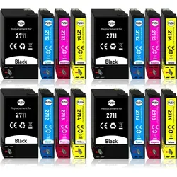 16er Pack Druckerpatronen 27 27XL kompatibel mit Epson WF-3620 - Hochwertige Druckerpatronen für Epson WF-3620, ideal für hohe Druckvolumen. Mit XL-Kapazität für weniger Wechsel und niedrige Druckkosten. Perfekt für Büro und Zuhause.