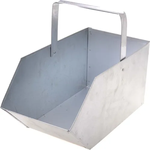 Aqbau® Kohlenkasten Kohlenschütte Aschekasten Aschebehälter Metallkohlenkasten Silber