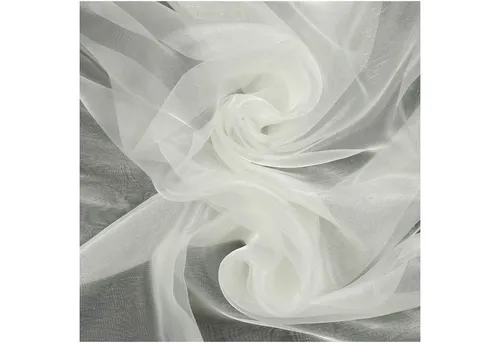 maDDma Stoff Organza Tüll Kostümstoff Chiffon Floristik 1 x 1,4 m Meterware, milchweiß