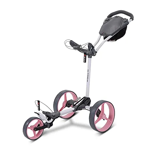 Big Max Blade Trio Golftrolley in Weiß/Pink - Stylischer Golftrolley in Weiß/Pink, besonders leicht und handlich – ideal für den anspruchsvollen Golfspieler.