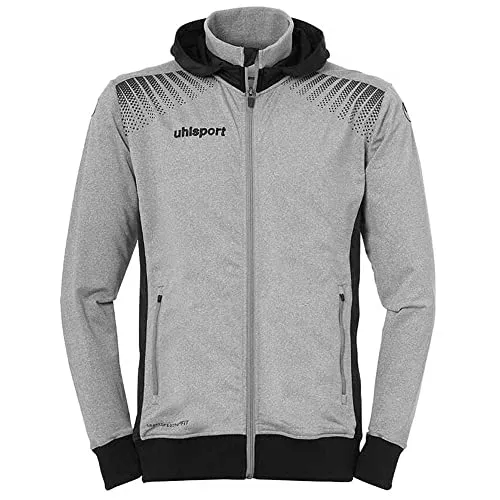 Uhlsport Herren Goal Tec Kapuzenjacke, Dark Grey Melange/Schwarz, M