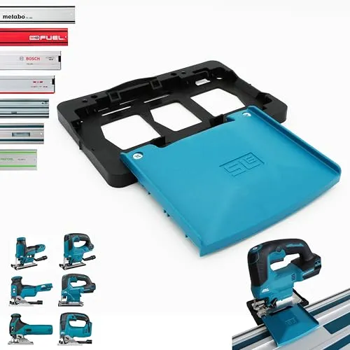 SLE Profi Führungsschienenadapter für Makita Stichsägen - Säge-Zubehör, ermöglicht die Verbindung von Makita Stichsägen mit gängigen Führungsschienen. 100% Made in Germany - höchste Qualität und Langlebigkeit.