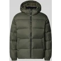 Tommy Jeans Regular Fit Daunenjacke mit Logo Stitching in Dunkelgruen, Größe S