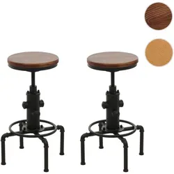 2er-Set Barhocker HWC-N23 - Höhenverstellbar und Drehbar - Barmöbel mit modernem Industriedesign, 360° drehbar und stufenlos höhenverstellbar für optimalen Komfort. Maximale Belastbarkeit von 150 kg und integrierte Fußablage bieten Funktionalität und Stil.